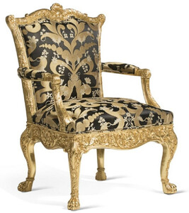 CPBlack Luxus Barock Sessel by Casa Padrino Schwarz / Gold