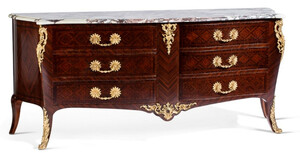 CPBlack Luxus Barock Kommode by Casa Padrino Braun / Gold / Mehrfarbig