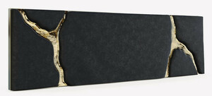 CPBlack Luxus Bett-Kopfteil by Casa Padrino Schwarz / Gold