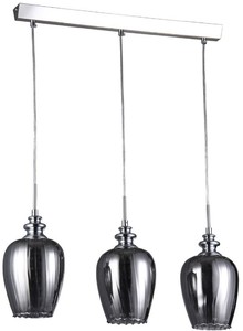 Casa Padrino 3er H�ngeleuchte Silber / Grau 70 x H. 100 cm - H�ngelampe mit feinsten Kristall Beh�ngen