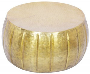 Casa Padrino Aluminium Couchtisch Gold  65 x H. 31 cm - Runder Wohnzimmertisch im orientalischen Stil - Wohnzimmer Mbel
