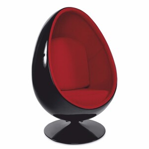 Casa Padrino Luxus Drehsessel Schwarz / Rot H. 133 cm - Luxus M�bel