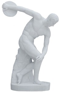 Casa Padrino Antik Stil Garten Deko Marmor Skulptur Diskuswerfer Grau H. 170 cm