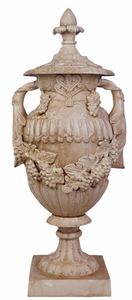 Casa Padrino Antik Stil Gartenpokal Garten Ornament - Gusseisen - Altweiss Antikstil Garten Dekoration - schwere Ausf�hrung - 