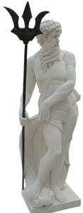 Casa Padrino Antik Stil Marmor Skulptur Neptun Grau / Schwarz H. 180 cm