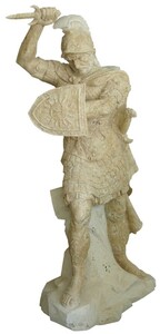 Casa Padrino Antik Stil Marmor Skulptur rmischer Soldat rechts Beige / Grau H. 210 cm