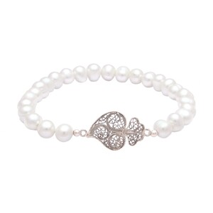Casa Padrino Armband Herz von Viana aus Sterlingsilber mit Perlen
