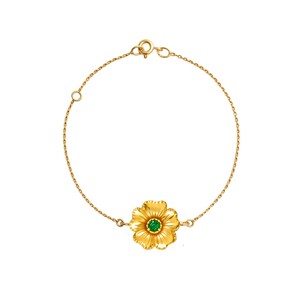 Casa Padrino Armband Kirschbl�te aus 19,2Kt Gold mit Smaragd