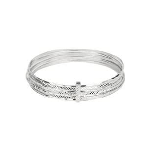 Casa Padrino Armband Sieben Armreife aus Sterlingsilber
