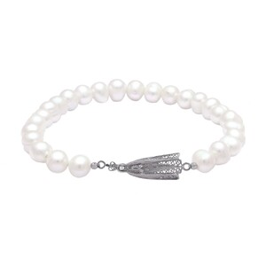 Casa Padrino Armband Unsere Liebe Frau von F�tima aus Sterlingsilber mit Perlen