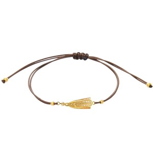 Casa Padrino Armband Unsere Liebe Frau von F�tima aus Vergoldetem Silber mit Kordel