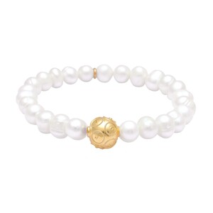 Casa Padrino Armband mit Conta de Viana aus Vergoldetem Silber mit Perlen