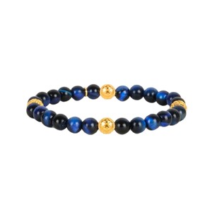 Casa Padrino Armband vier Contas de Viana Blau aus Vergoldetem Silber