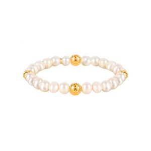 Casa Padrino Armband vier Contas de Viana aus Vergoldetem Silber mit Perlen