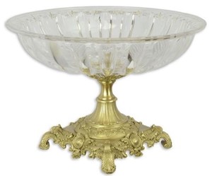 Casa Padrino Barock Sch�ssel Gold  39,5 x H. 27 cm - Runde Obstschale im Barockstil - Barock Deko Accessoires