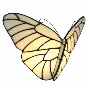 Casa Padrino Art Deco Tiffany LED Wandleuchte Schmetterling Wei� / Schwarz - Tiffany Leuchten