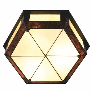 Casa Padrino Art Deco Tiffany Deckenleuchte Beige / Rotbraun 52 cm - Art Deco Leuchten - Tiffany Leuchten
