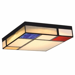 Casa Padrino Art Deco Tiffany LED Deckenleuchte Wei� / Rot / Blau / Gelb / Schwarz 30 cm - Art Deco Leuchten - Tiffany Leuchten