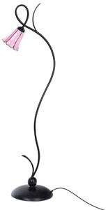 Casa Padrino Art Deco Tiffany Stehleuchte Schwarz / Pink H. 160,5 cm - Tiffany Leuchten