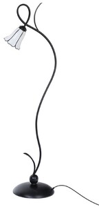 Casa Padrino Art Deco Tiffany Stehleuchte Schwarz / Wei� H. 160,5 cm - Tiffany Leuchten