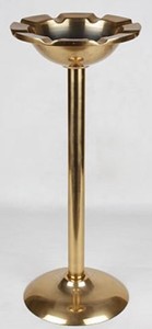 Casa Padrino Aschenbecher Antik Messingfarben  26 x H. 63 cm - Runder Aluminium Aschenbecher mit St�nder - Deko Accessoires