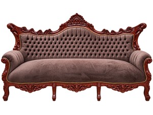 Casa Padrino Barock 3-er Sofa Master im Antik Stil, Massivholz in Braun / Braun, 184 x 125 x 81 cm