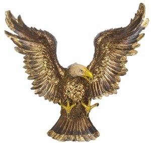 Casa Padrino Barock Wanddeko Adler Figur Gold / Mehrfarbig 90 x 20 x H. 80 cm - Skulptur - Dekofigur im Barockstil