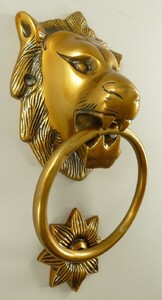 Casa Padrino Barock Aluminium Trklopfer Lwe Bronze H. 28 cm - Barock Deko Accessoires