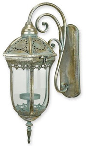 Casa Padrino Barock Au�en Wandlaterne Antik Silber 16,5 x 26,6 x H. 45,4 cm - Barock Outdoor Laterne - Garten Wand Laterne im Barockstil - Barock Au�enbeleuchtung