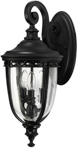 Casa Padrino Barock Au�enwandleuchte Schwarz 21,6 x 26,7 x H. 50 cm - Elegante Balkon Garten Terrassen Au�enleuchte - Au�enbeleuchtung im Barockstil