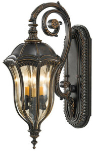 Casa Padrino Barock Au�enwandleuchte Braun / Bronze / Gold 24,1 x 35,6 x H. 57,8 cm - Elegante Balkon Garten Terrassen Au�enleuchte - Au�enbeleuchtung im Barockstil