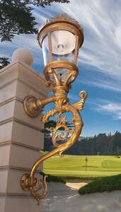 Casa Padrino Barock Au�enwandleuchte Gold H. 237 cm - Riesige Garten Au�enleuchte