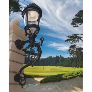 Casa Padrino Barock Au�enwandleuchte Schwarz H. 237 cm - Riesige Garten Au�enleuchte