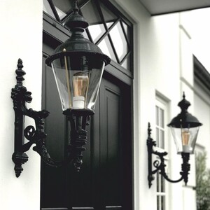 Casa Padrino Jugendstil Au�enwandleuchte Schwarz H. 74 cm - Nostalgische Au�enbeleuchtung