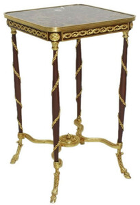 Casa Padrino Barock Beistelltisch Braun / Gold / Schwarz 45 x 45 x H. 78 cm - Handgefertigter Massivholz Tisch im Barockstil - Barock Wohnzimmer Mbel