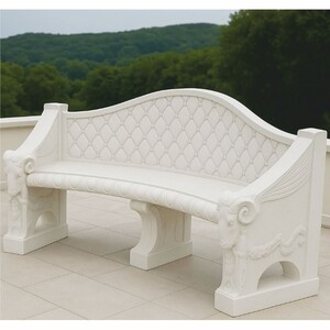 Casa Padrino Barock Beton Gartenbank Wei� 196 cm - Barock Garten & Terrassen M�bel