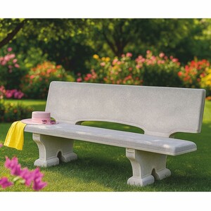 Casa Padrino Jugendstil Beton Gartenbank Grau 177 cm - Beton Garten M�bel - Jugendstil Garten M�bel - Made in Italy