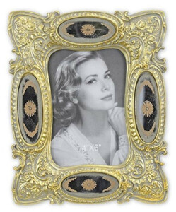 Casa Padrino Barock Bilderrahmen Gold / Mehrfarbig 18,9 x H. 23,3 cm - Antik Stil Bilderrahmen - Wohnzimmer Deko - Schreibtisch Deko - Deko Accessoires im Barockstil