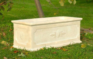 Casa Padrino Barock Blumenk�bel Antik Creme - Wei� 31 x 81 x H 30 cm - eckiges Blumengef�� im Barockstil - Blumenk�bel - Pflanzk�bel Jugendstil