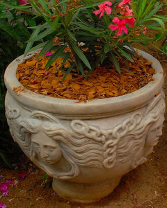 Casa Padrino Jugendstil Blumentopf Grau  56 x H. 47 cm - Runder Pflanzentopf - Barock & Jugendstil Garten & Terrassen Deko