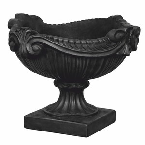 Casa Padrino Barock Blumentopf Schwarz  46 x H. 33 cm - Barock Garten Deko