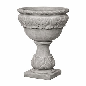 Casa Padrino Barock Blumentopf Grau  53 x H. 80 cm - Barock Garten Deko