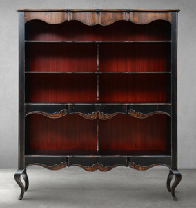 Casa Padrino Luxus Barock B�cherschrank Antik Schwarz / Braun 176 x 45,5 x H. 207,5 cm - Barock Schrank - Barock Regalschrank - Barock Wohnzimmer M�bel - Barock B�ro M�bel - Barock Einrichtung