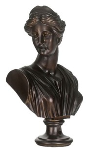 Casa Padrino Barock Damen B�ste Schwarz 35 x 20 x H. 50 cm - Dekofigur im Barockstil