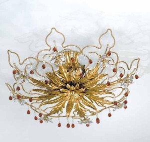 Casa Padrino Barock Deckenleuchte  55 x T. 22 cm 8-flammig - Handgefertigte Leuchte aus Italien - Barock Leuchten