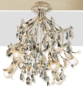 Casa Padrino Barock Deckenleuchte Antikwei�  55 x H. 50 cm 6-flammig - Handgefertigte Leuchte aus Italien - Barock Leuchten