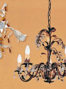 Casa Padrino Barock Deckenleuchte Antikwei�  58 x T. 40 cm 6-flammig - Handgefertigte Leuchte aus Italien - Barock Leuchten