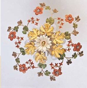 Casa Padrino Barock Deckenleuchte Pastell  45 x T. 20 cm 6-flammig - Handgefertigte Leuchte aus Italien - Barock Leuchten