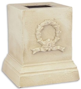 Casa Padrino Barock Deko Sockel Wei� 17,1 x 17,1 x H. 19,8 cm - Gusseisen Sockel im Barockstil - Barock Deko Accessoires