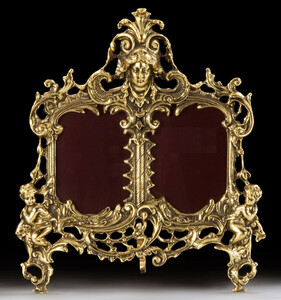 Casa Padrino Luxus Barock Doppel Bilderrahmen Gold 28 x H. 33 cm - Handgefertigter Barockstil Bronze Bilderrahmen - Barock Deko Accessoires - Edel & Prunkvoll